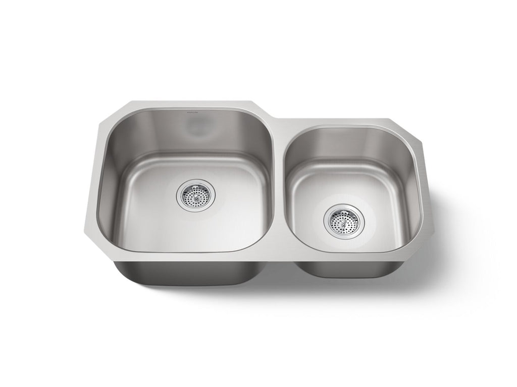 KOHLER K-3356-NA Undertone 35-1/4 Undermount Double-Bowl Kitchen Sink - Stainless Steel