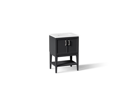 KOHLER K-33577-ASB-1WX Winnow 24" bathroom vanity cabinet with sink and quartz top - Slate Grey