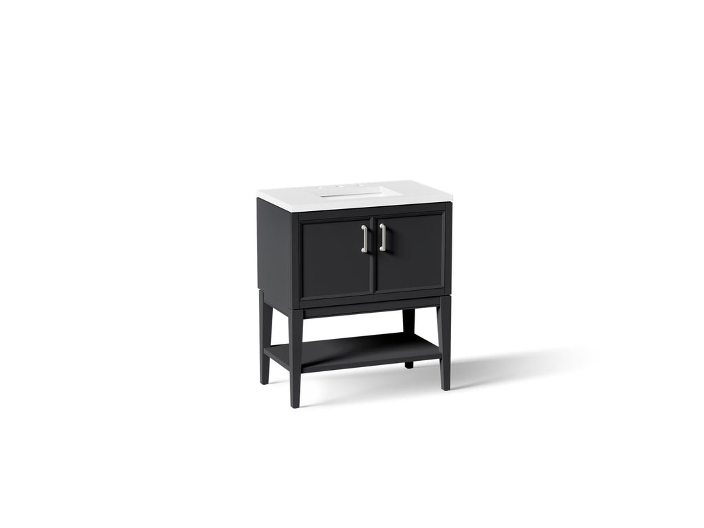 KOHLER K-33578-ASB-1WX Winnow 30" Bathroom Vanity Cabinet With Sink And Quartz Top - Slate Grey