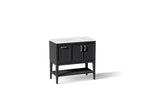 KOHLER K-33579-ASB-1WX Winnow 36" Bathroom Vanity Cabinet With Sink And Quartz Top - Slate Grey