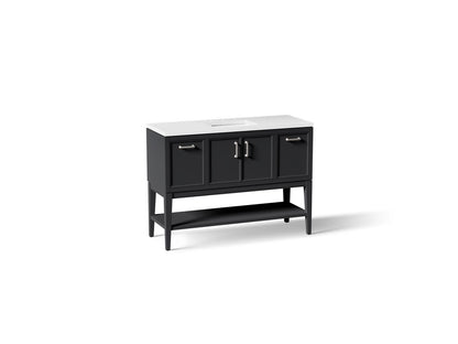 KOHLER K-33580-ASB-1WX Winnow 48" bathroom vanity cabinet with sink and quartz top - Slate Grey