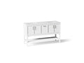 KOHLER K-33581-ASB-0 Winnow 60" Bathroom Vanity Cabinet With Sinks And Quartz Top - White