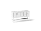 KOHLER K-33581-ASB-0 Winnow 60" Bathroom Vanity Cabinet With Sinks And Quartz Top - White