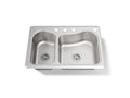 KOHLER K-3361-4-NA Staccato 33" Top-Mount Double-Bowl Kitchen Sink - Stainless Steel