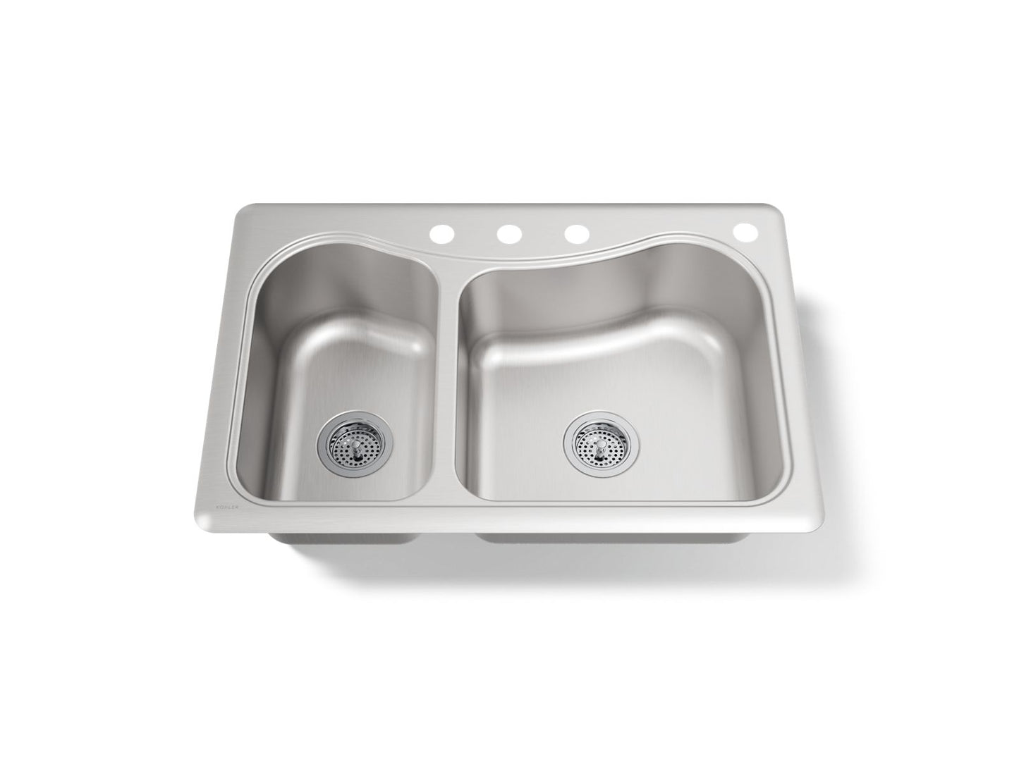 KOHLER K-3361-4-NA Staccato 33" top-mount double-bowl kitchen sink - Stainless Steel