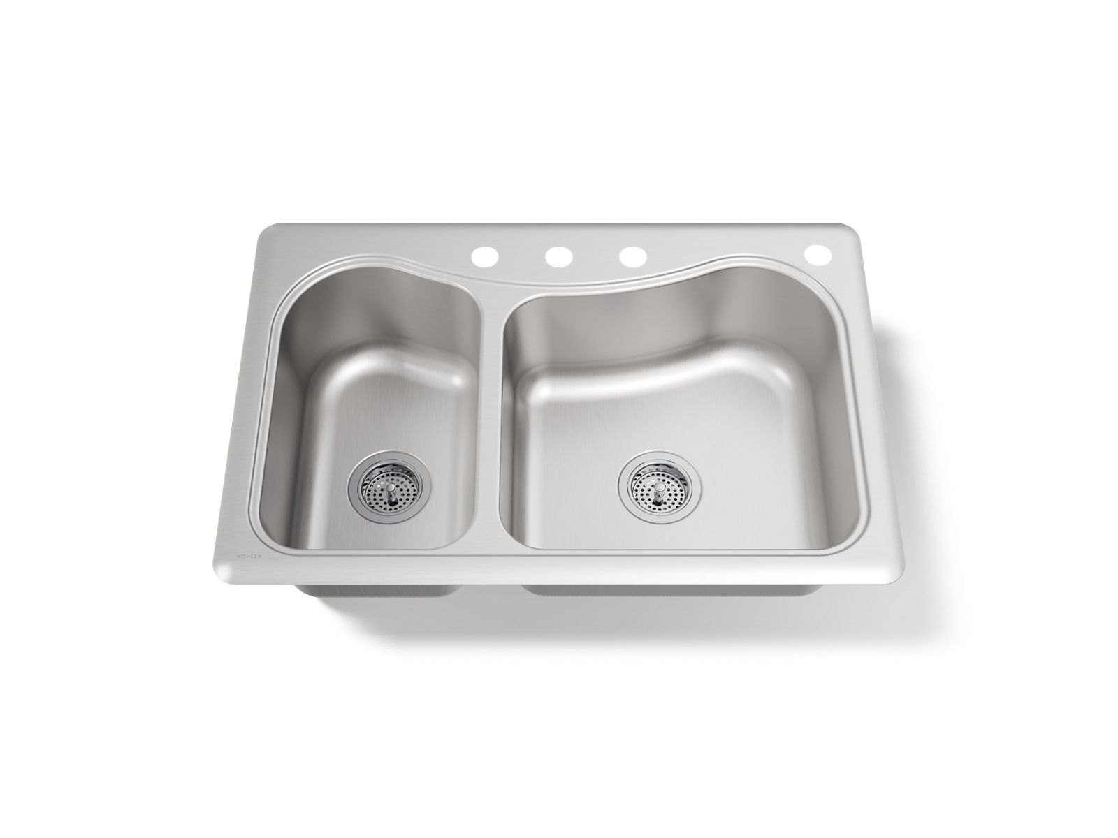 KOHLER K-3361-4-NA Staccato 33" Top-Mount Double-Bowl Kitchen Sink - Stainless Steel