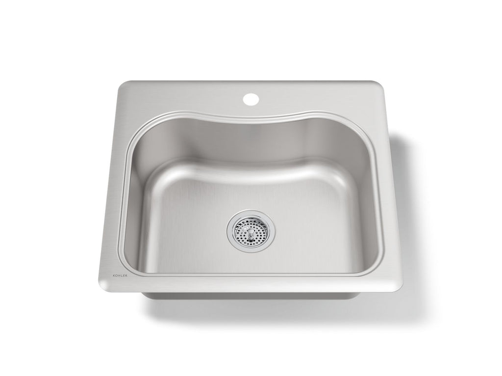 KOHLER K-3362-1-NA Staccato 25" Top-Mount Single-Bowl Kitchen Sink - Stainless Steel