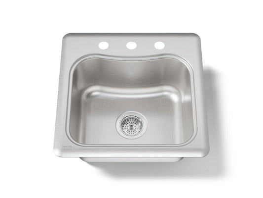KOHLER K-3363-3-NA Staccato 20" top-mount single-bowl bar sink - Stainless Steel