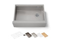 KOHLER K-33655-PC-NA Strive 29-1/2" Undermount Single-Bowl Farmhouse Workstation Kitchen Sink - Stainless Steel