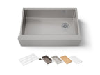 KOHLER K-33656-PC-NA Strive 32-1/2" Undermount Single-Bowl Farmhouse Workstation Kitchen Sink - Stainless Steel