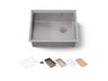 KOHLER K-33659-PC-NA Strive 23" Undermount Single-Bowl Workstation Kitchen Sink - Stainless Steel