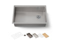 KOHLER K-33660-PC-NA Strive 29" Undermount Single-Bowl Workstation Kitchen Sink - Stainless Steel