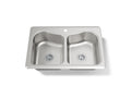 KOHLER K-3369-1-NA Staccato 33" Top-Mount Double-Bowl Kitchen Sink - Stainless Steel