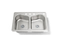 KOHLER K-3369-4-NA Staccato 33" Top-Mount Double-Bowl Kitchen Sink - Stainless Steel