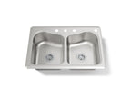 KOHLER K-3369-4-NA Staccato 33" Top-Mount Double-Bowl Kitchen Sink - Stainless Steel
