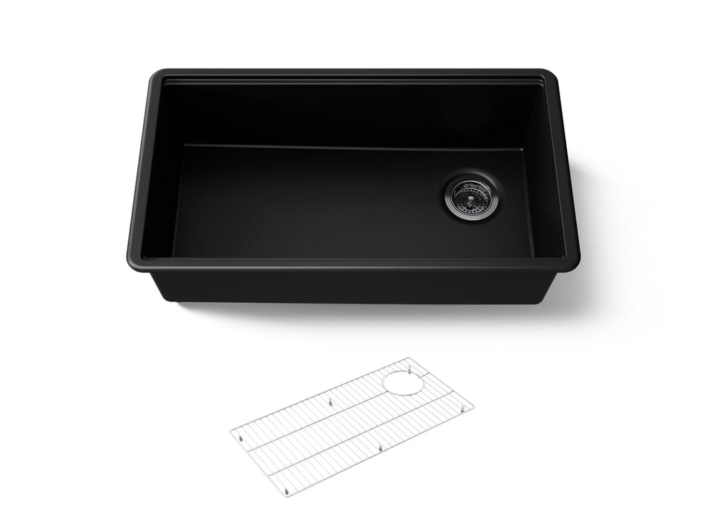 KOHLER K-33710-CM1 Billings 32-1/2" Undermount Single-Bowl Kitchen Sink - Matte Black
