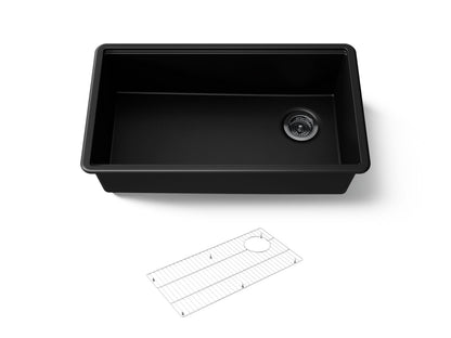 KOHLER K-33710-CM1 Billings 32-1/2" undermount single-bowl kitchen sink - Matte Black