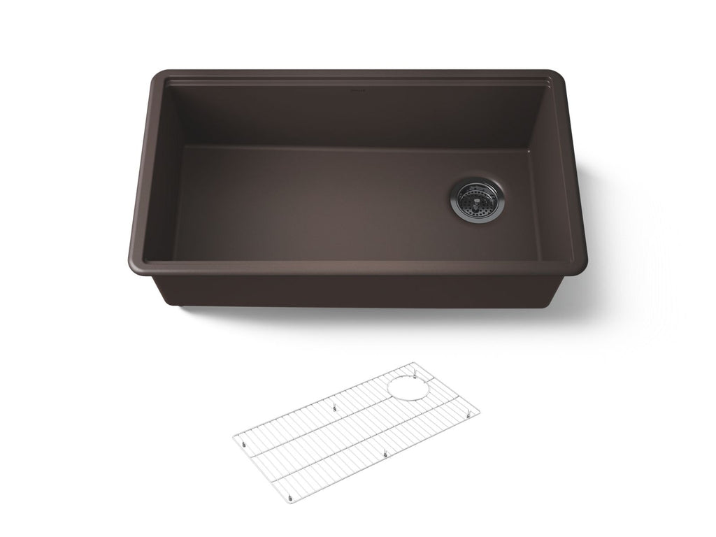 KOHLER K-33710-CM2 Billings 32-1/2" Undermount Single-Bowl Kitchen Sink - Matte Brown