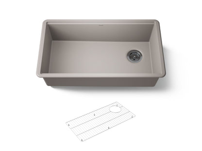KOHLER K-33710-CM3 Billings 32-1/2" undermount single-bowl kitchen sink - Matte Taupe