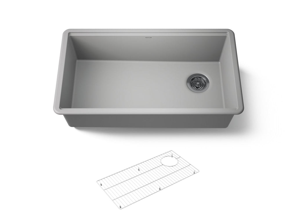 KOHLER K-33710-CM4 Billings 32-1/2" Undermount Single-Bowl Kitchen Sink - Matte Grey