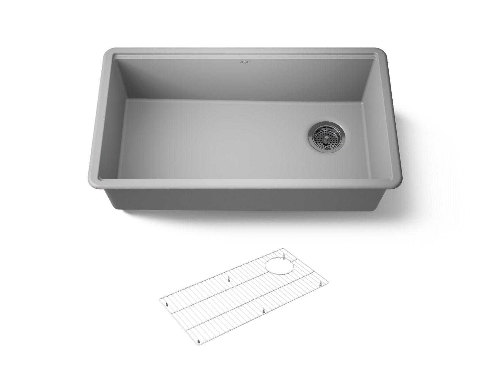 KOHLER K-33710-CM4 Billings 32-1/2" Undermount Single-Bowl Kitchen Sink - Matte Grey