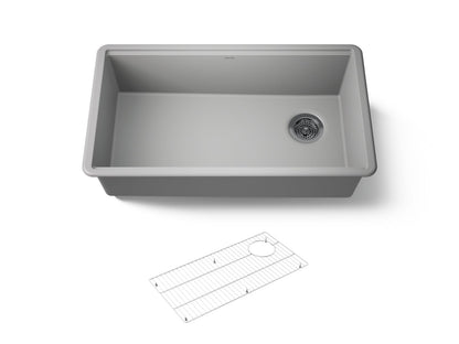 KOHLER K-33710-CM4 Billings 32-1/2" undermount single-bowl kitchen sink - Matte Grey