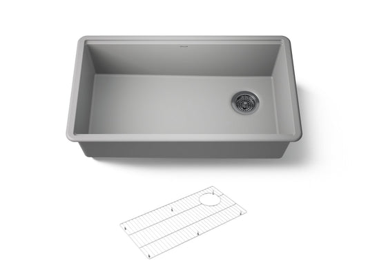 KOHLER K-33710-CM4 Billings 32-1/2" undermount single-bowl kitchen sink - Matte Grey