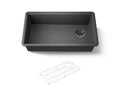 KOHLER K-33710-CM7 Billings 32-1/2" Undermount Single-Bowl Kitchen Sink - Matte Graphite