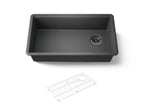 KOHLER K-33710-CM7 Billings 32-1/2" Undermount Single-Bowl Kitchen Sink - Matte Graphite