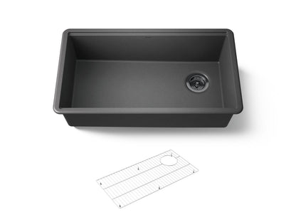 KOHLER K-33710-CM7 Billings 32-1/2" undermount single-bowl kitchen sink - Matte Graphite