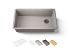KOHLER K-33710-PC-CM3 Billings 32-1/2" Undermount Single-Bowl Workstation Kitchen Sink - Matte Taupe