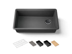 KOHLER K-33710-PC-CM7 Billings 32-1/2" Undermount Single-Bowl Workstation Kitchen Sink - Matte Graphite