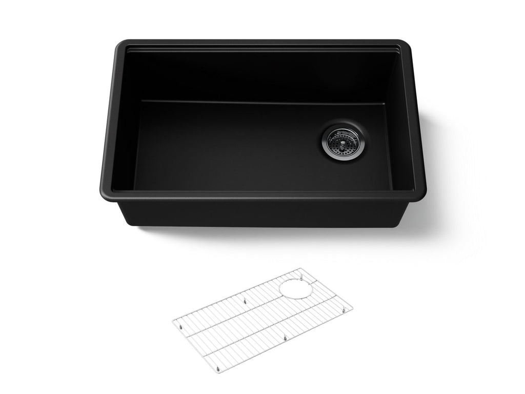 KOHLER K-33712-CM1 Billings 29-1/2" Undermount Single-Bowl Kitchen Sink - Matte Black