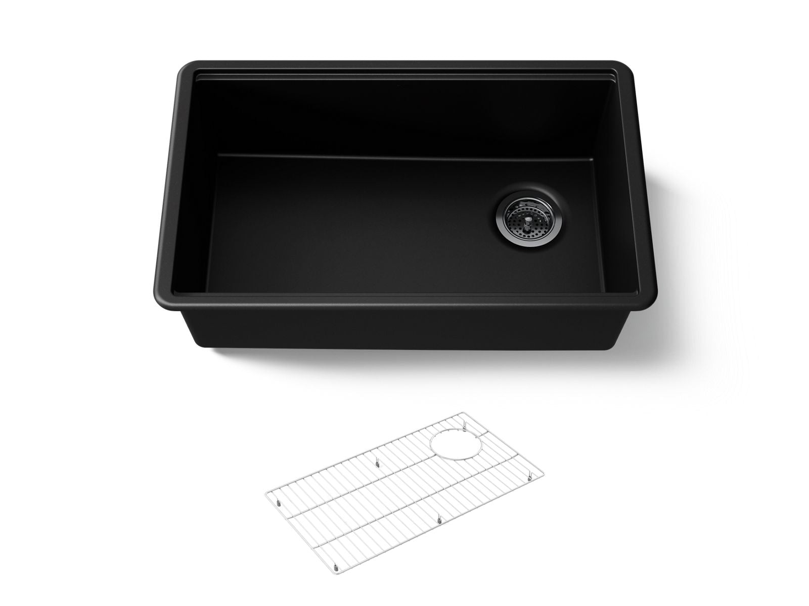 KOHLER K-33712-CM1 Billings 29-1/2" Undermount Single-Bowl Kitchen Sink - Matte Black