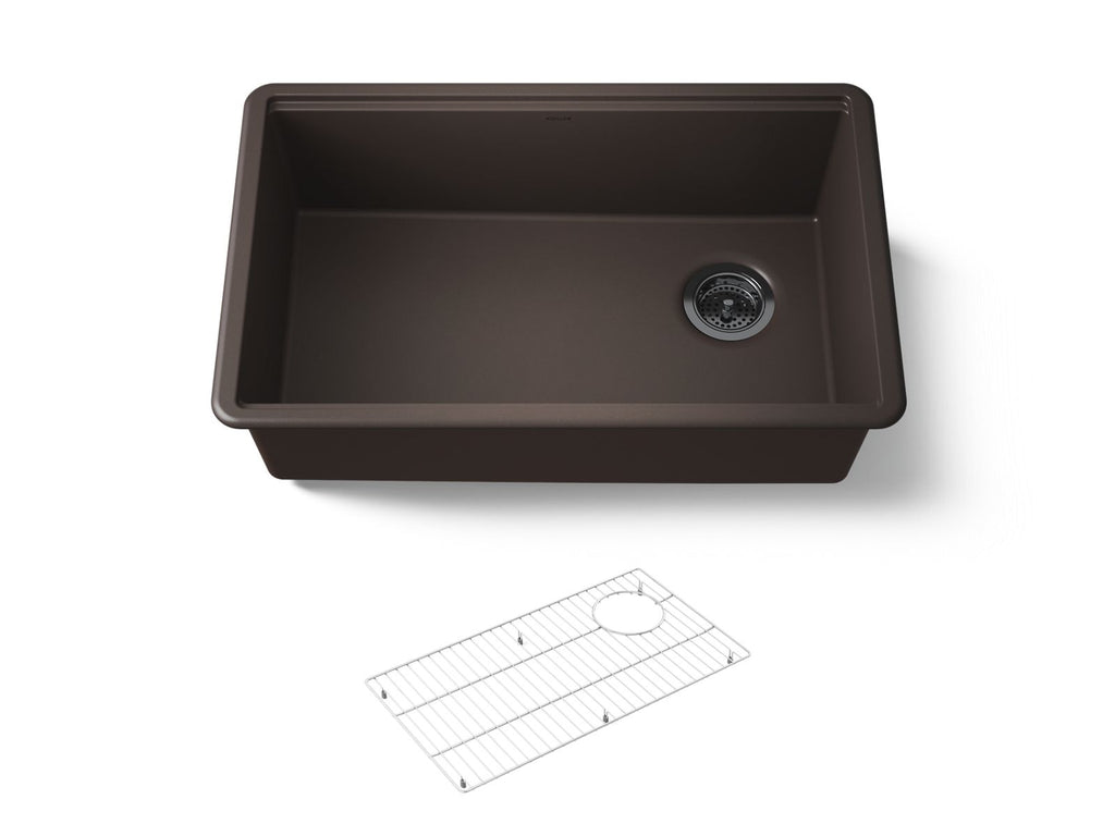 KOHLER K-33712-CM2 Billings 29-1/2" Undermount Single-Bowl Kitchen Sink - Matte Brown