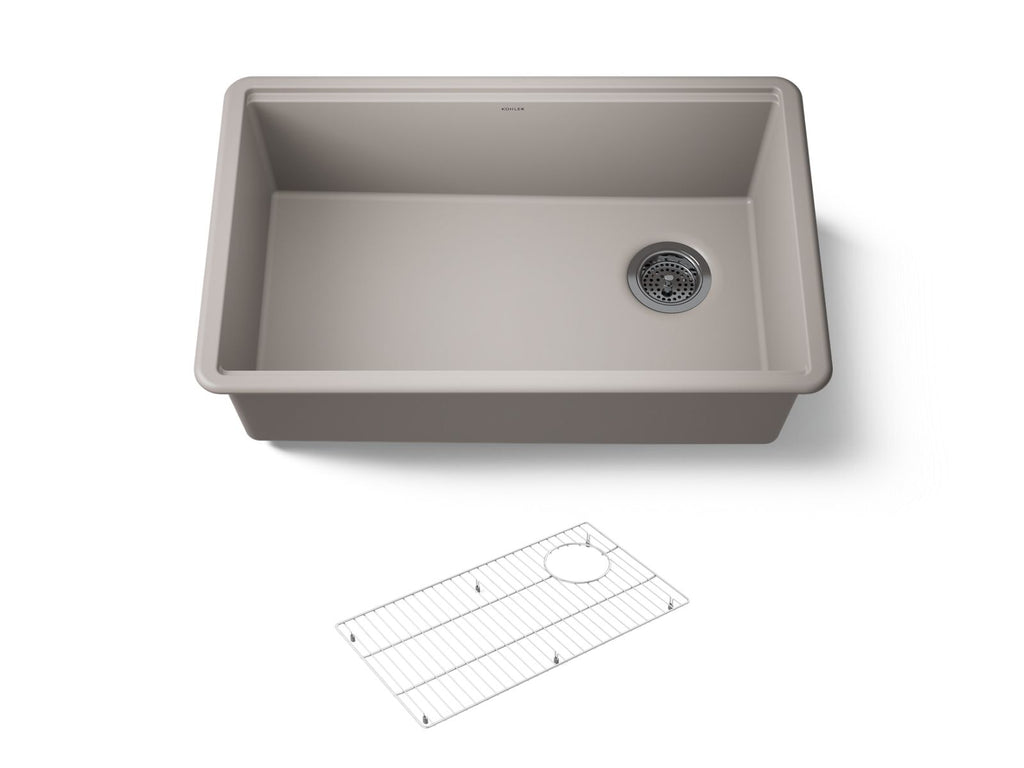 KOHLER K-33712-CM3 Billings 29-1/2" Undermount Single-Bowl Kitchen Sink - Matte Taupe