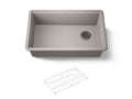 KOHLER K-33712-CM3 Billings 29-1/2" Undermount Single-Bowl Kitchen Sink - Matte Taupe