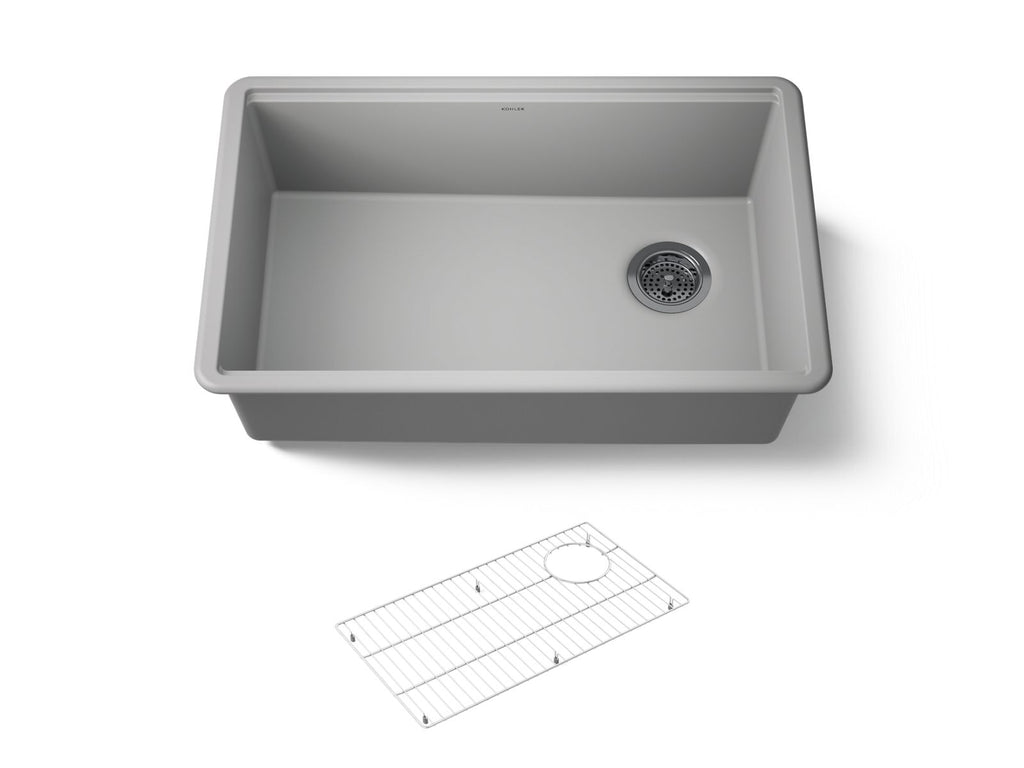 KOHLER K-33712-CM4 Billings 29-1/2" Undermount Single-Bowl Kitchen Sink - Matte Grey