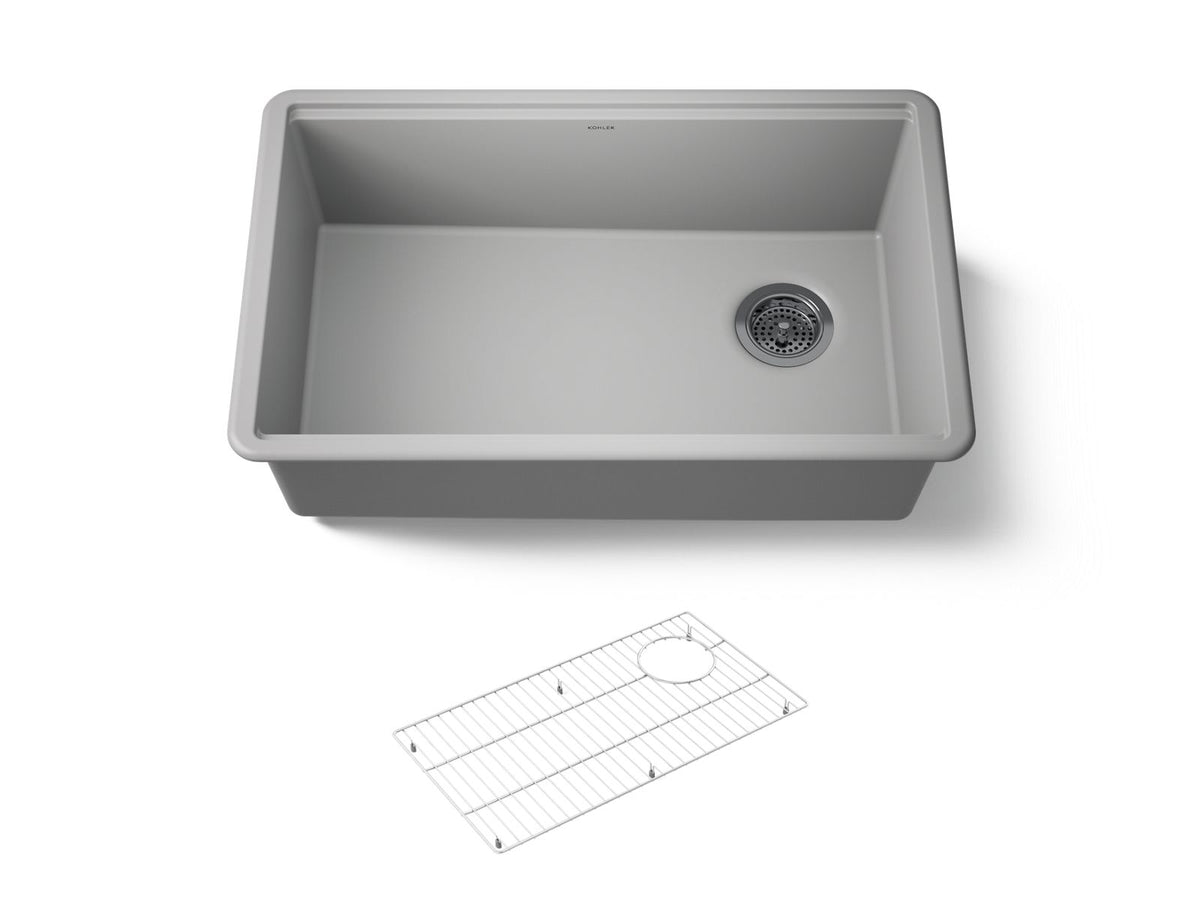 KOHLER K-33712-CM4 Billings 29-1/2" Undermount Single-Bowl Kitchen Sink - Matte Grey