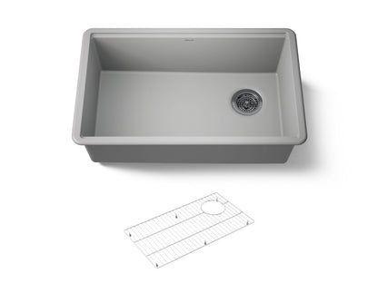 KOHLER K-33712-CM4 Billings 29-1/2" undermount single-bowl kitchen sink - Matte Grey