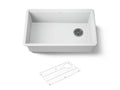 KOHLER K-33712-CM6 Billings 29-1/2" Undermount Single-Bowl Kitchen Sink - Matte White