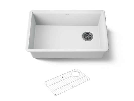 KOHLER K-33712-CM6 Billings 29-1/2" undermount single-bowl kitchen sink - Matte White