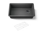 KOHLER K-33712-CM7 Billings 29-1/2" Undermount Single-Bowl Kitchen Sink - Matte Graphite