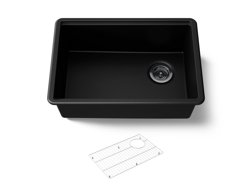 KOHLER K-33713-CM1 Billings 26-1/2" Undermount Single-Bowl Kitchen Sink - Matte Black