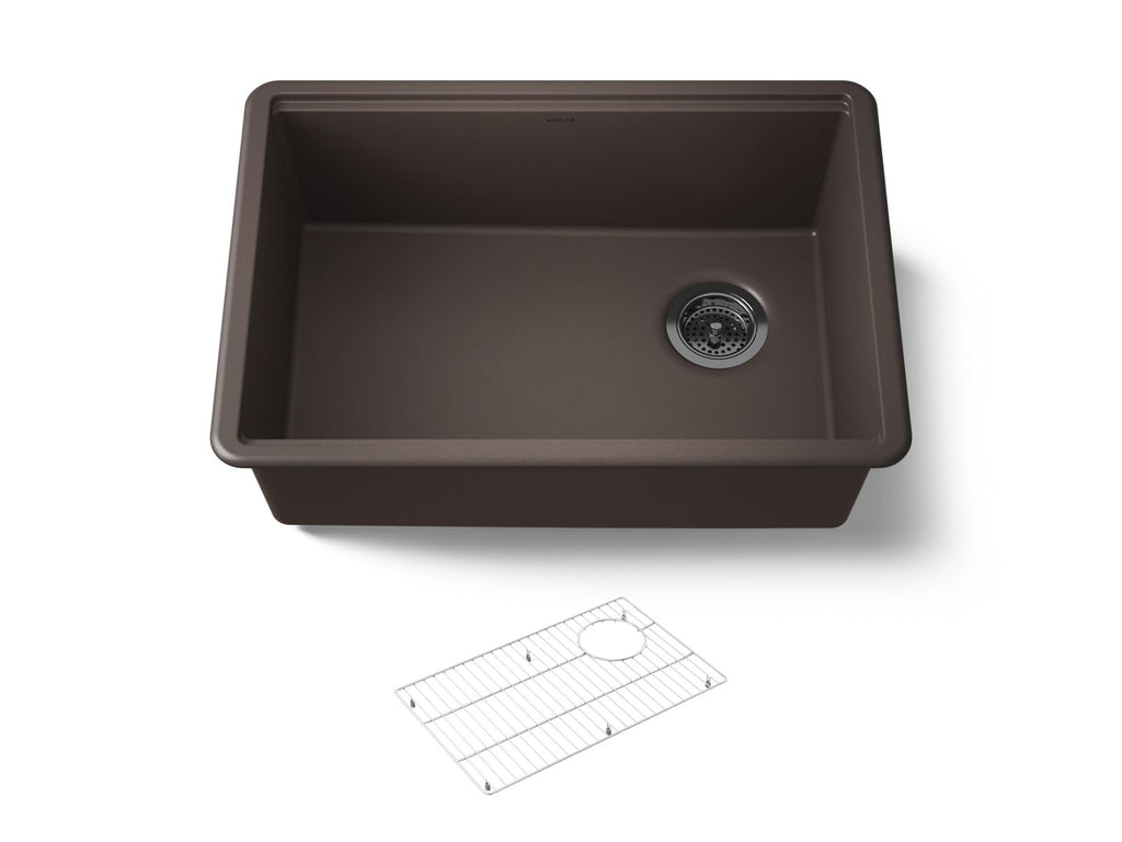 KOHLER K-33713-CM2 Billings 26-1/2" Undermount Single-Bowl Kitchen Sink - Matte Brown
