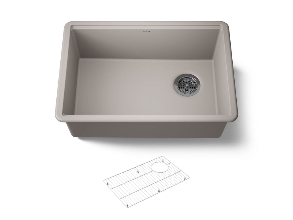 KOHLER K-33713-CM3 Billings 26-1/2" Undermount Single-Bowl Kitchen Sink - Matte Taupe