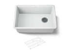 KOHLER K-33713-CM6 Billings 26-1/2" Undermount Single-Bowl Kitchen Sink - Matte White