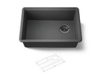 KOHLER K-33713-CM7 Billings 26-1/2" Undermount Single-Bowl Kitchen Sink - Matte Graphite