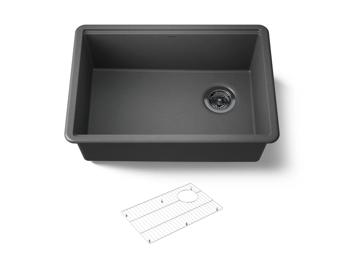 KOHLER K-33713-CM7 Billings 26-1/2" Undermount Single-Bowl Kitchen Sink - Matte Graphite