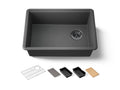 KOHLER K-33713-PC-CM7 Billings 26-1/2" Undermount Single-Bowl Workstation Kitchen Sink - Matte Graphite
